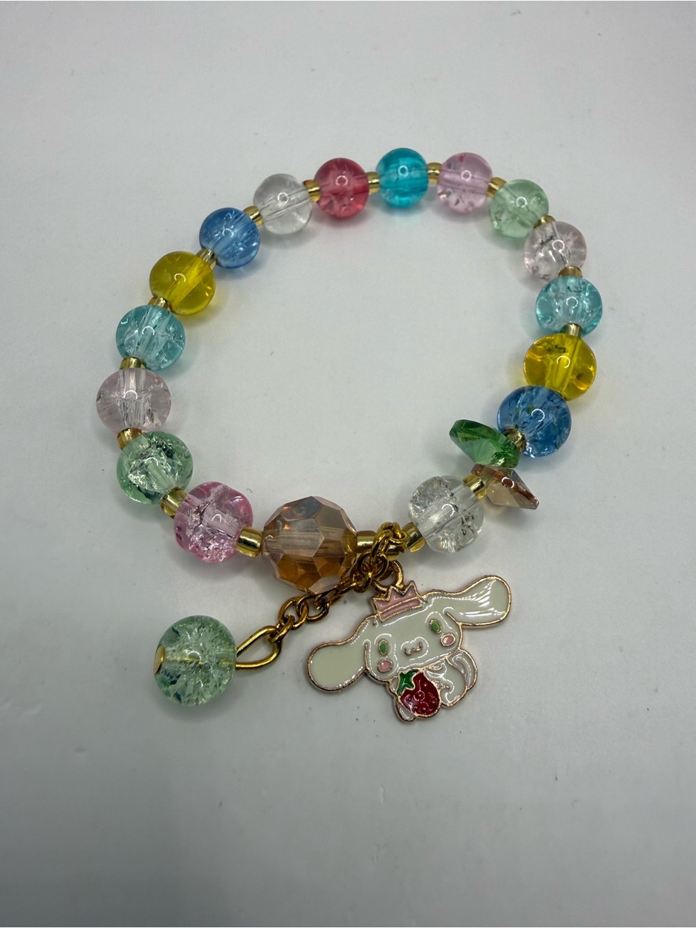 Cinnamoroll Cute Pastel Beaded Kids Bracelet with Character Charm